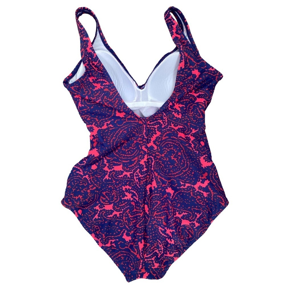 Boden  Ruched Swimsuit - 8 navy red print, polyester elastane - Picture 5 of 5